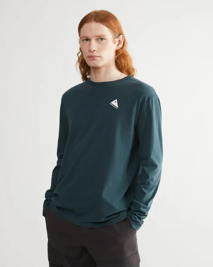 Men Runa Rain Mouse Organic Cotton Long Sleeve Tee Grey Melange Klttermusen TShirts