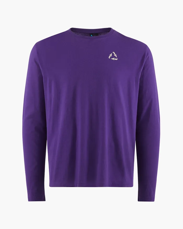 Men Runa Scrambling Organic Cotton Long Sleeve Tee Purple Klttermusen TShirts