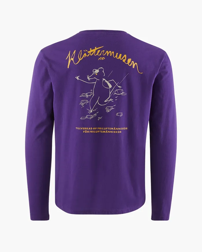 Men Runa Scrambling Organic Cotton Long Sleeve Tee Purple Klttermusen TShirts