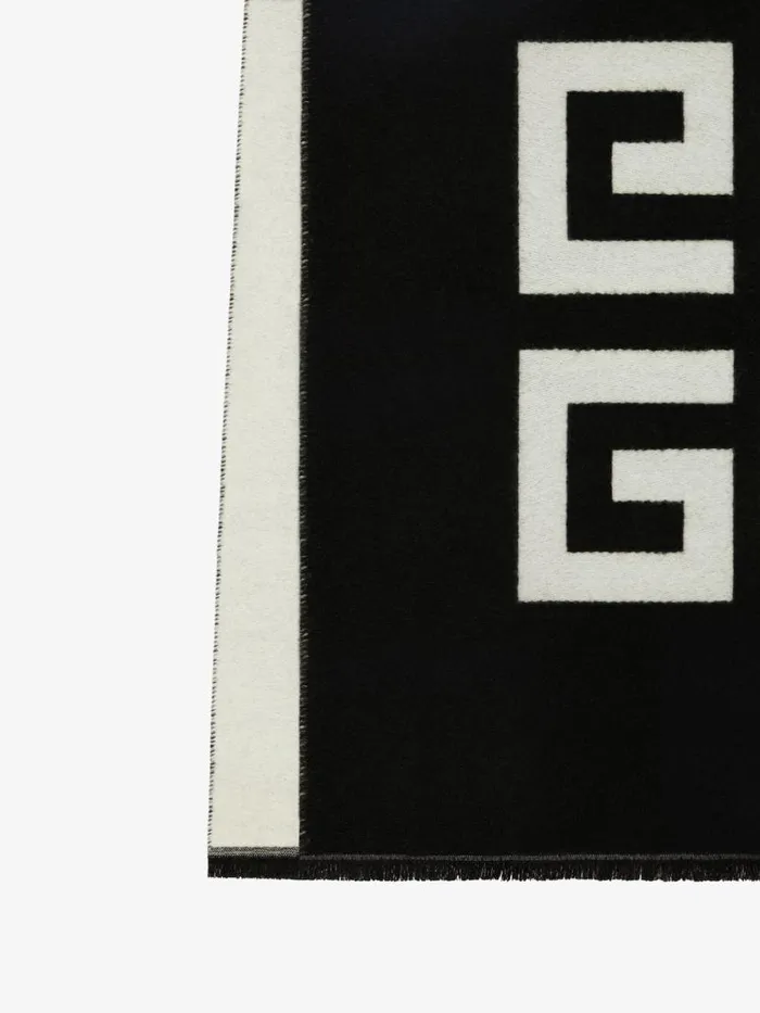 Men Scarves and Ties Givenchy 4G Scarf In Wool Blackwhite Men Scarves and Ties Givenchy 4G Scarf In Wool Blackwhite
