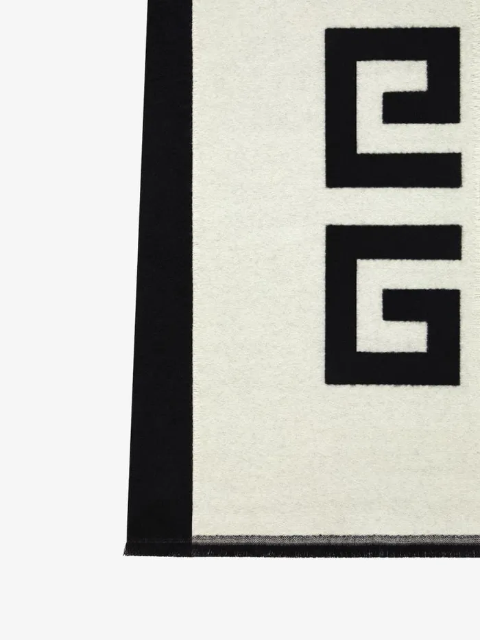 Men Scarves and Ties Givenchy 4G Scarf In Wool Blackwhite Men Scarves and Ties Givenchy 4G Scarf In Wool Blackwhite