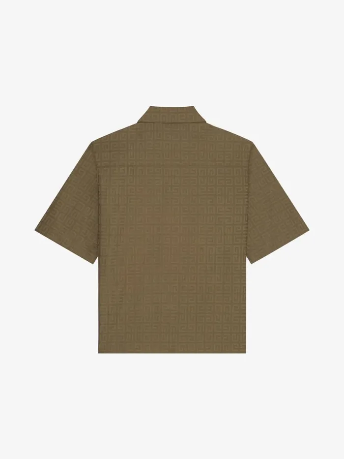 Men Shirts Givenchy Boxy Fit Hawaiian Shirt In 4G Poplin Khaki Men Shirts Givenchy Boxy Fit Hawaiian Shirt In 4G Poplin Khaki