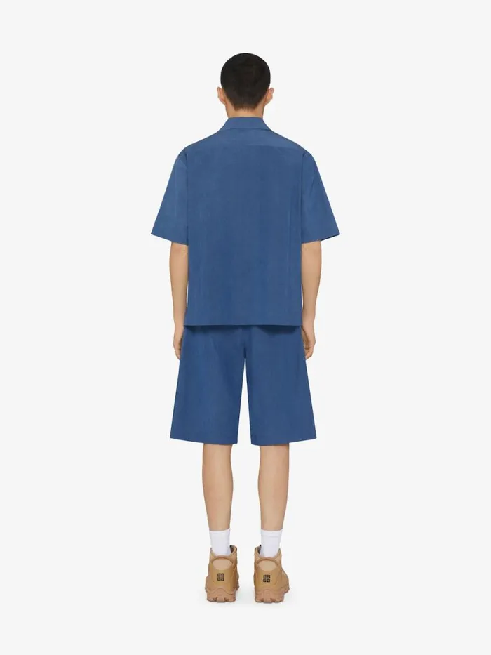 Men Shirts Givenchy Shirt In Ozone Washed Denim Chambray Sky Blue