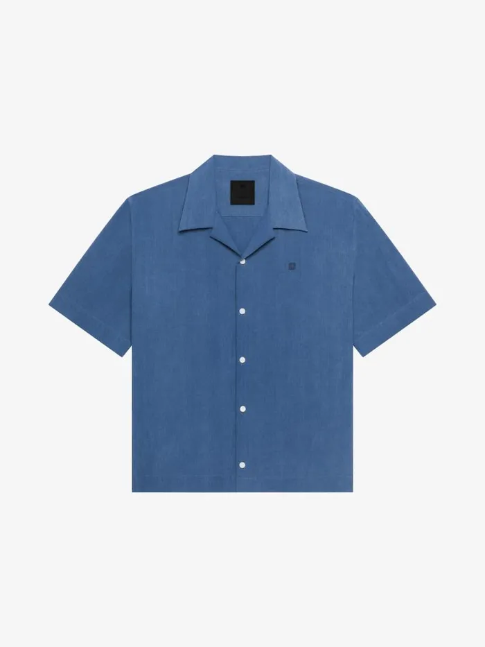 Men Shirts Givenchy Shirt In Ozone Washed Denim Chambray Sky Blue
