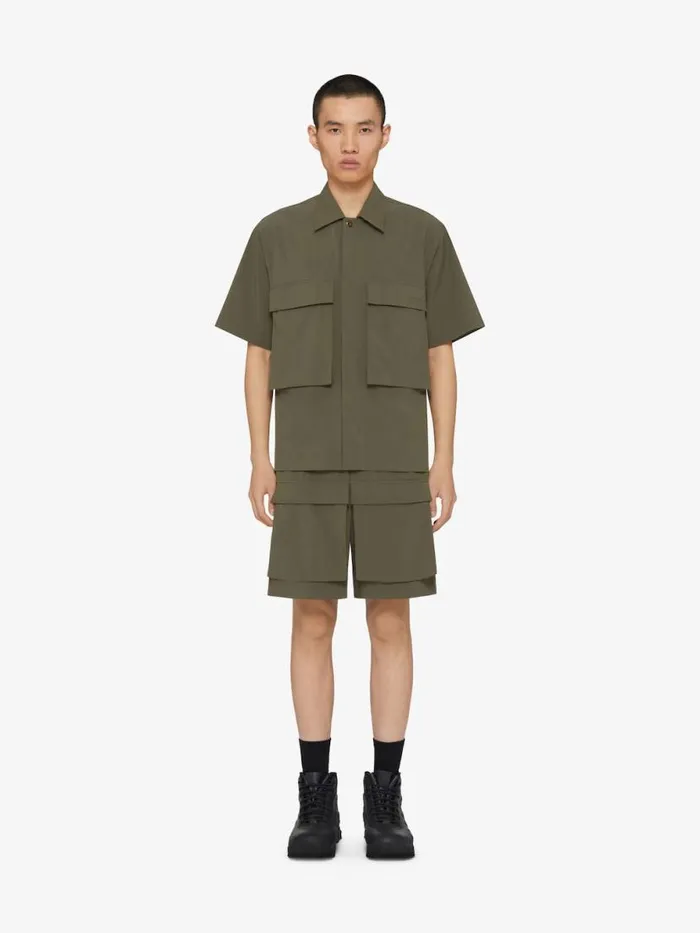 Men Shirts Givenchy Shirt With GIVENCHY Signature Khaki