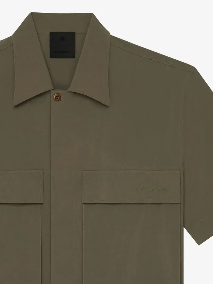 Men Shirts Givenchy Shirt With GIVENCHY Signature Khaki