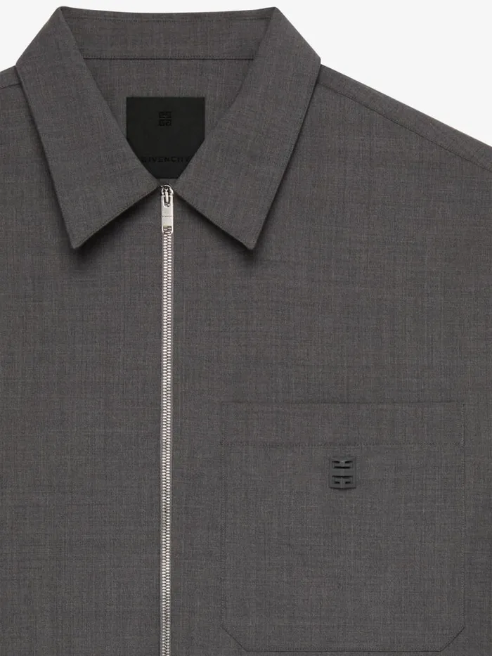 Men Shirts Givenchy Zipped Shirt In Wool Black Men Shirts Givenchy Zipped Shirt In Wool Black