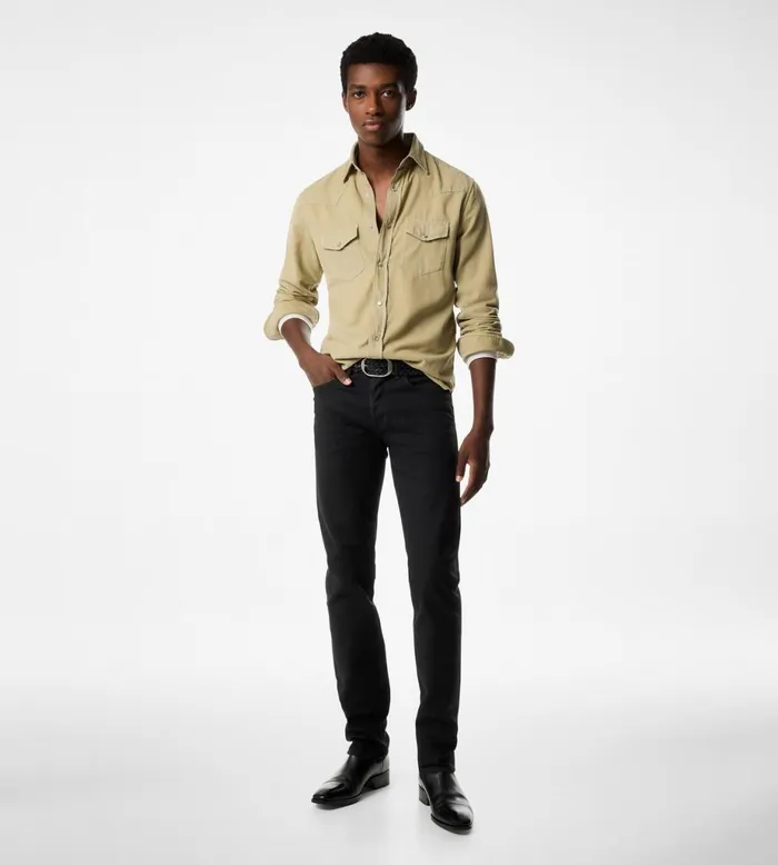 Men Shirts Tom Ford Baby Cord Western Shirt