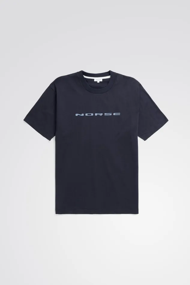 Men Simon Loose Organic Logo TShirt Dark Navy Norse Projects TShirts