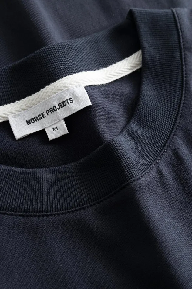 Men Simon Loose Organic Logo TShirt Dark Navy Norse Projects TShirts