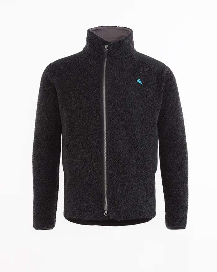 Men Skoll Zip Durable Wool Jacket Charcoal Klttermusen Fleeces and Sweaters