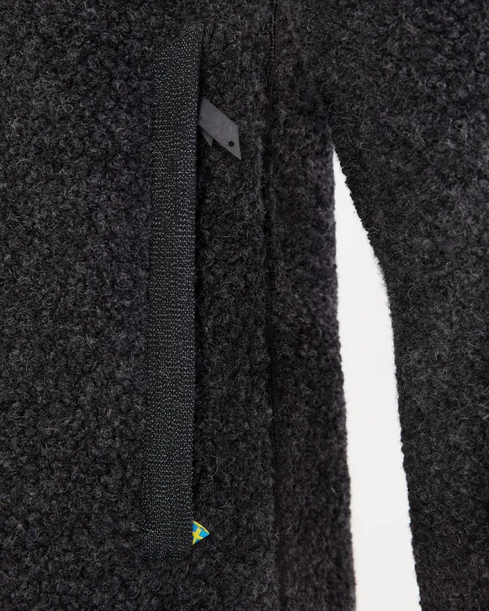 Men Skoll Zip Durable Wool Jacket Charcoal Klttermusen Fleeces and Sweaters