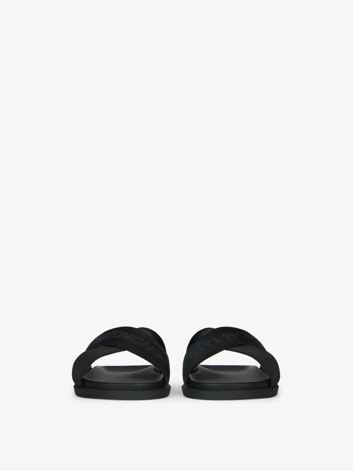 Men Slides and Sandals Givenchy G Plage Sandals With Crossed Straps In Webbing Black Men Slides and Sandals Givenchy G Plage Sandals With Crossed Straps In Webbing Black