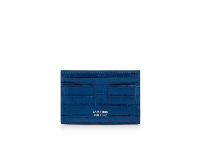 Men Small Leather Goods Tom Ford Glossy Printed Croc Classic Cardholder