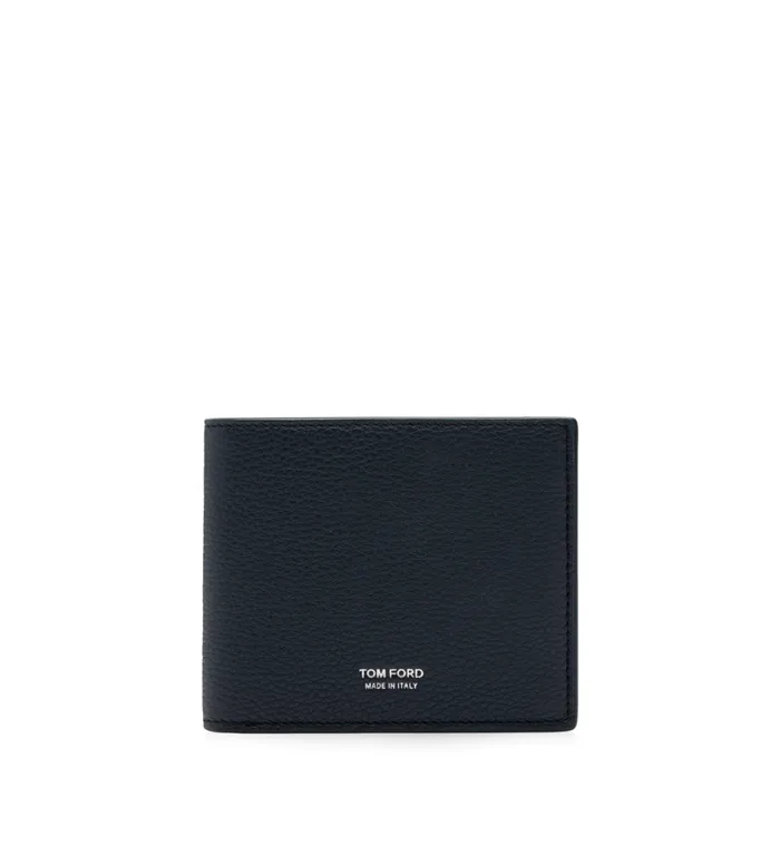 Men Small Leather Goods Tom Ford Grain Leather Classic Bifold Wallet Midnight Blue