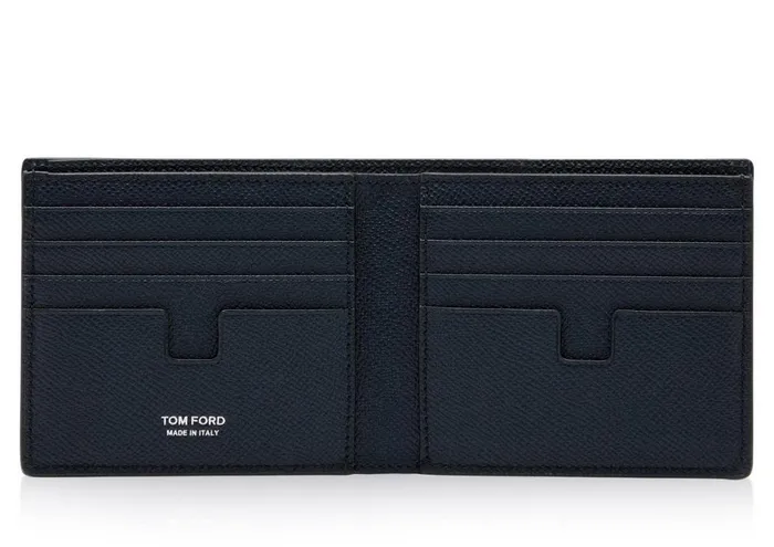 Men Small Leather Goods Tom Ford Small Grain Leather Bifold Wallet Midnight Blue Men Small Leather Goods Tom Ford Small Grain Leather Bifold Wallet Midnight Blue