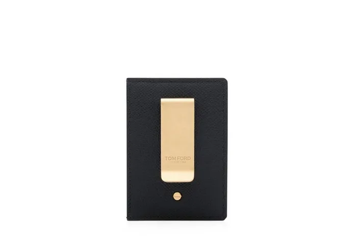 Men Small Leather Goods Tom Ford Small Grain Leather Money Clip Cardholder Black Men Small Leather Goods Tom Ford Small Grain Leather Money Clip Cardholder Black