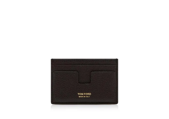 Men Small Leather Goods Tom Ford TwoTone Grain Leather Classic Cardholder Chocolate Almond Men Small Leather Goods Tom Ford TwoTone Grain Leather Classic Cardholder Chocolate Almond