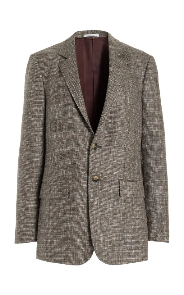Men Suits Gabriela Hearst Irving Jacket In Chocolate Virgin Wool Tweed