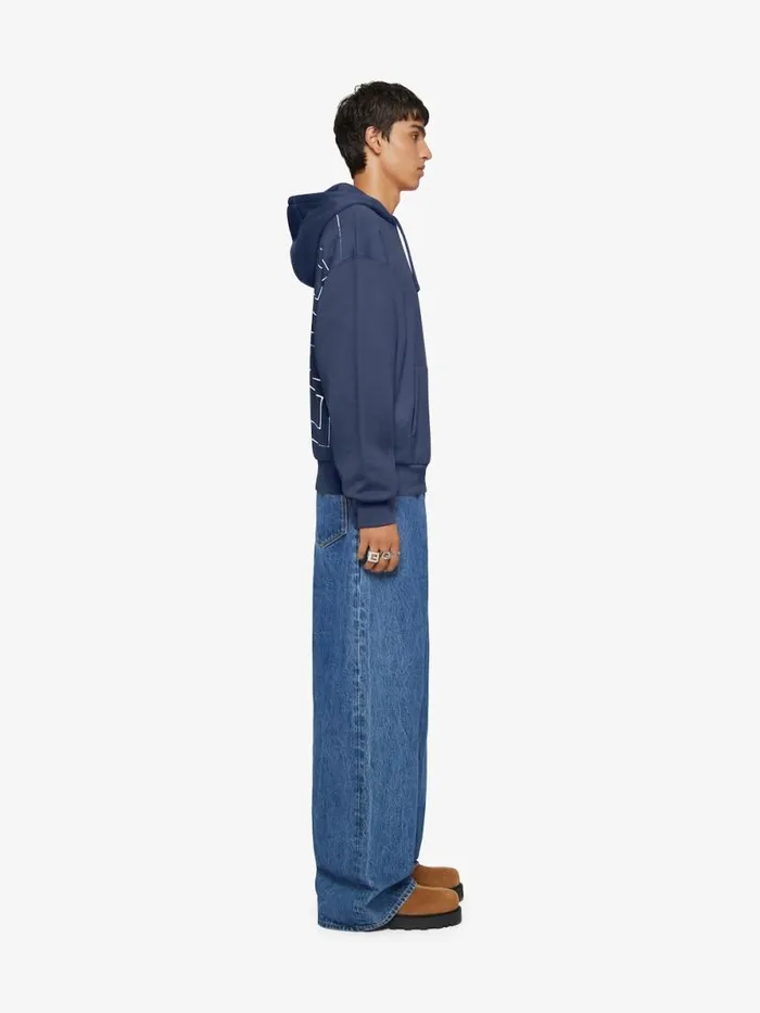Men Sweatshirts and Hoodies Givenchy 4G Boxy Fit Hoodie In Fleece Deep Blue