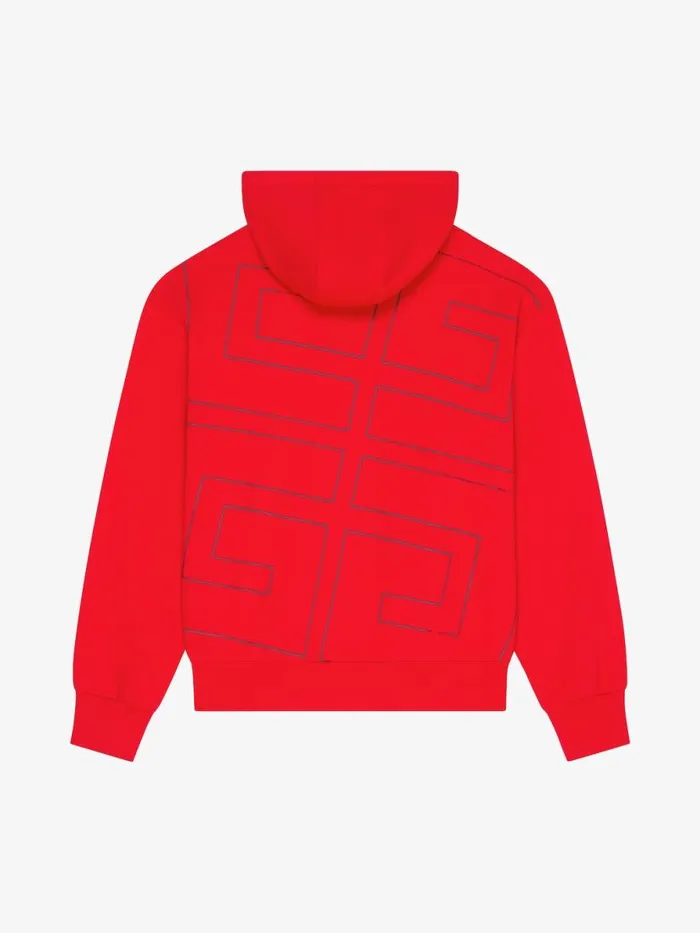 Men Sweatshirts and Hoodies Givenchy 4G Boxy Fit Hoodie In Fleece Red