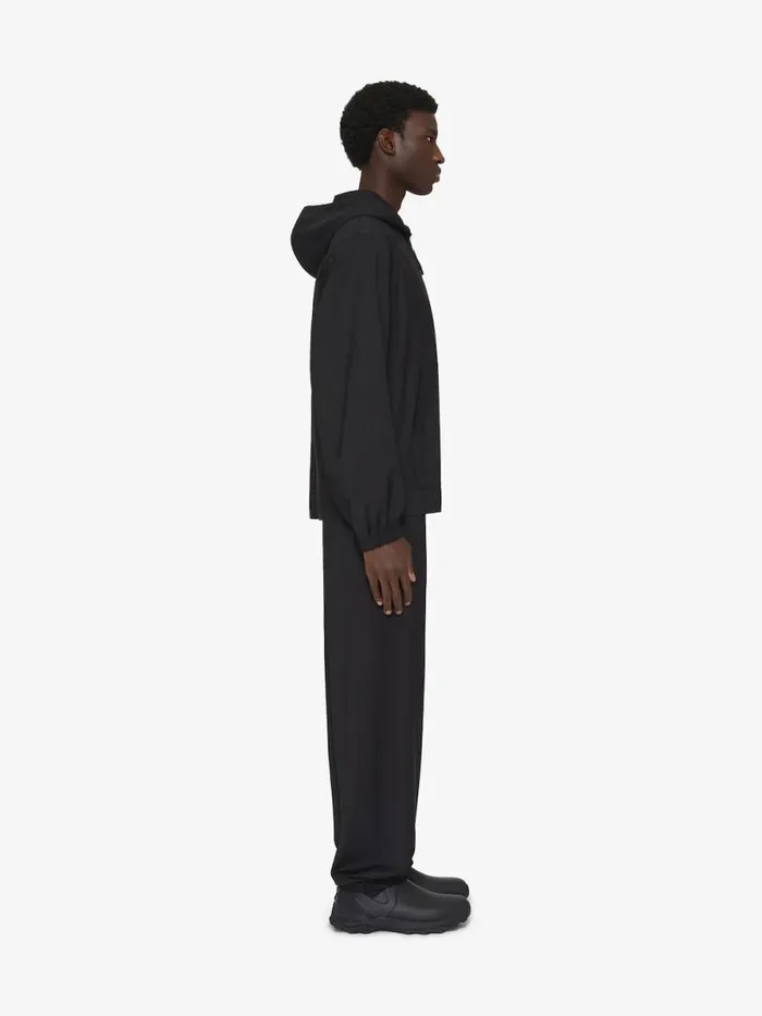 Men TShirts Givenchy Zipped Hoodie In Wool With 4G Detail Black