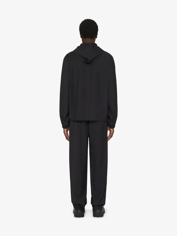 Men TShirts Givenchy Zipped Hoodie In Wool With 4G Detail Black