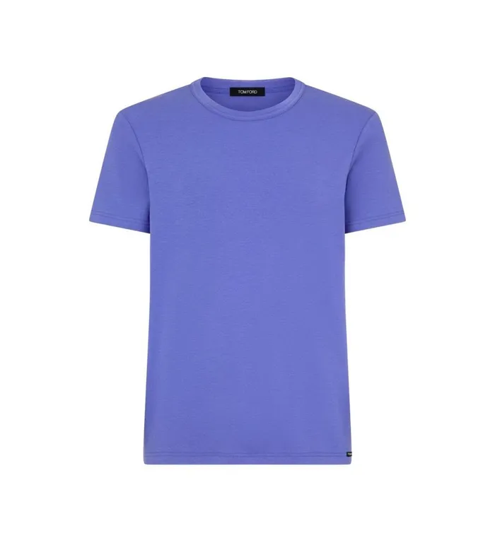 Men TSHIRTS Tom Ford Cotton Crewneck TShirt High Blue