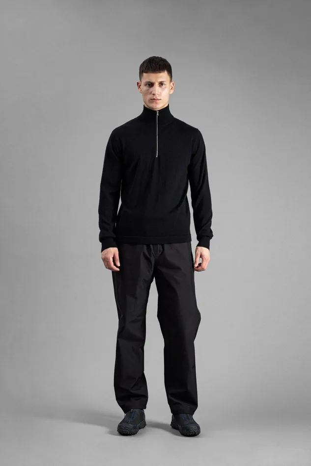 Men Tech Merino Half Zip Black Norse Projects Knitwear