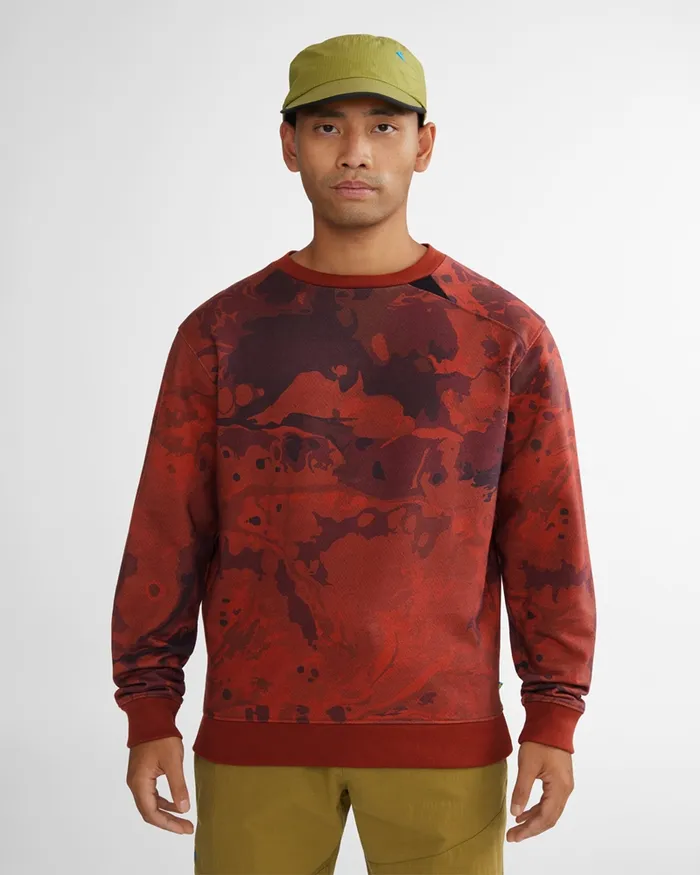 Men Turid Crew Sweater Off The Mountain Frostgrey Melange Klttermusen Fleeces and Sweaters