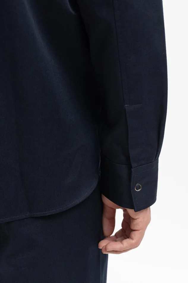 Men Ulrik Gabardine Overshirt Dark Navy Norse Projects Overshirts