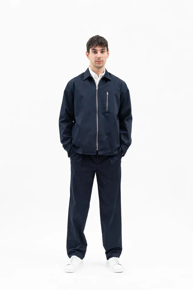 Men Ulrik Gabardine Overshirt Dark Navy Norse Projects Overshirts