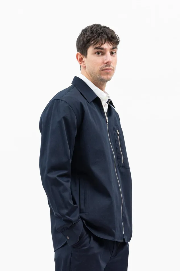 Men Ulrik Gabardine Overshirt Dark Navy Norse Projects Overshirts