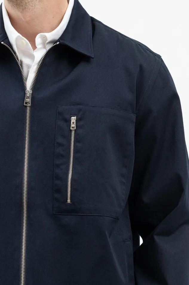 Men Ulrik Gabardine Overshirt Dark Navy Norse Projects Overshirts