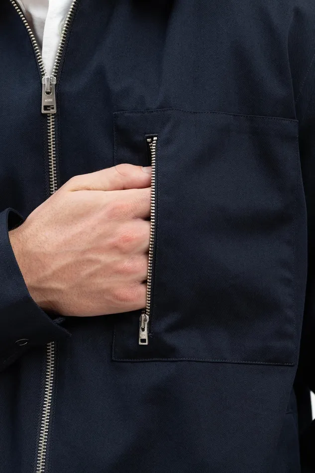 Men Ulrik Gabardine Overshirt Dark Navy Norse Projects Overshirts