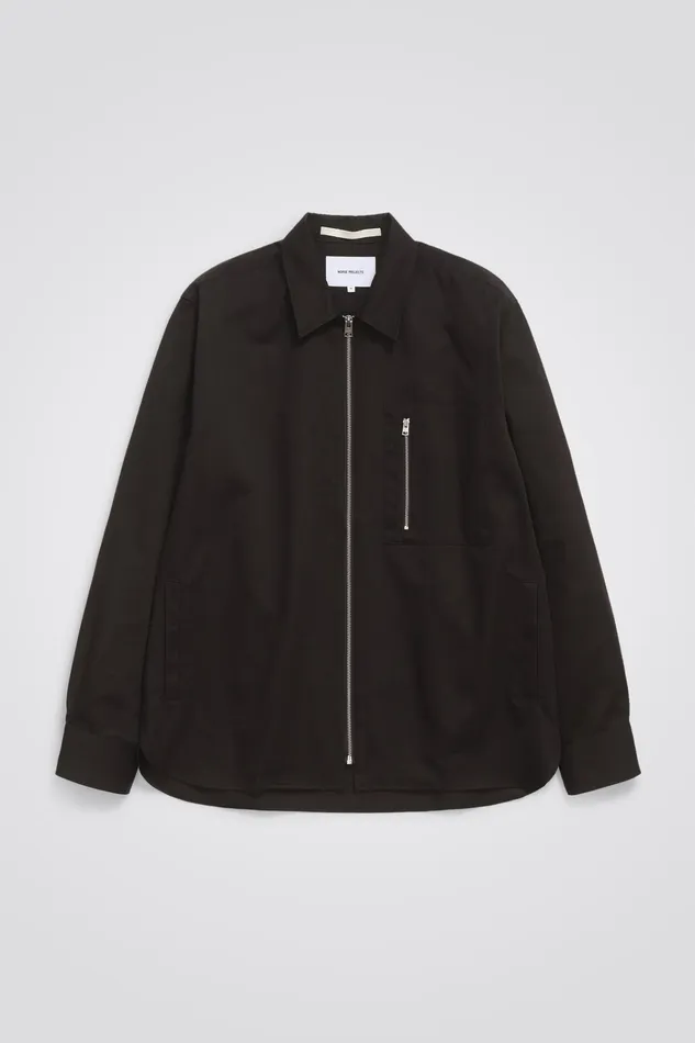 Men Ulrik Gabardine Overshirt Espresso Norse Projects Overshirts