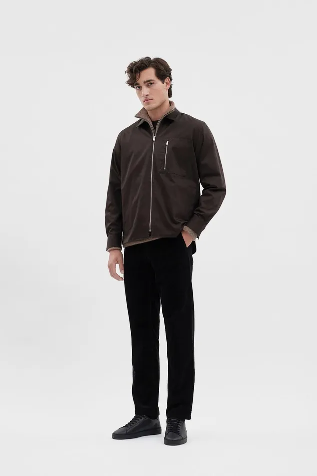 Men Ulrik Gabardine Overshirt Espresso Norse Projects Overshirts