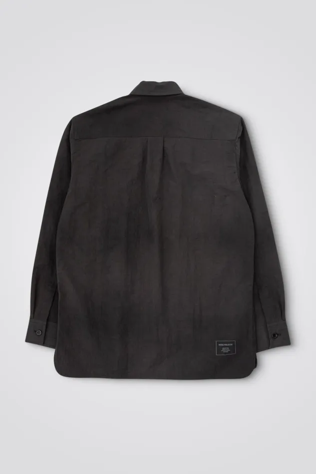 Men Ulrik Wave Dye Overshirt Black Norse Projects Overshirts