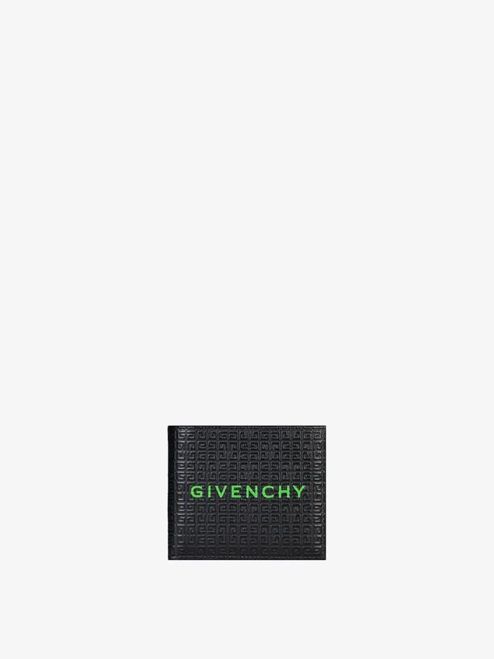 Men Wallets and Card Holders Givenchy GIVENCHY Wallet In 4G Micro Leather Blackgreen