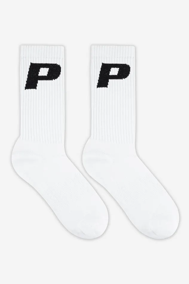 MenWomen Pegador Socken P Logo Socks White Black