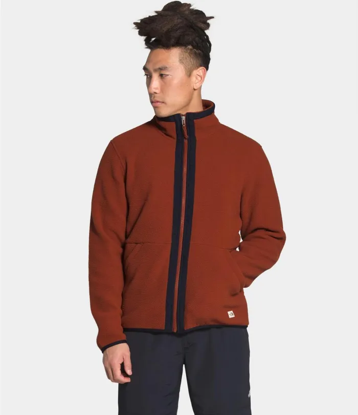 Mens The North Face Fleece Carbondale Full Zip Brandy Brownaviator Navy