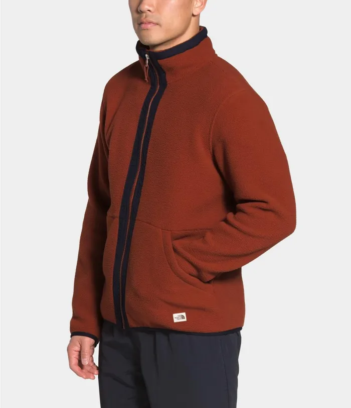 Mens The North Face Fleece Carbondale Full Zip Brandy Brownaviator Navy