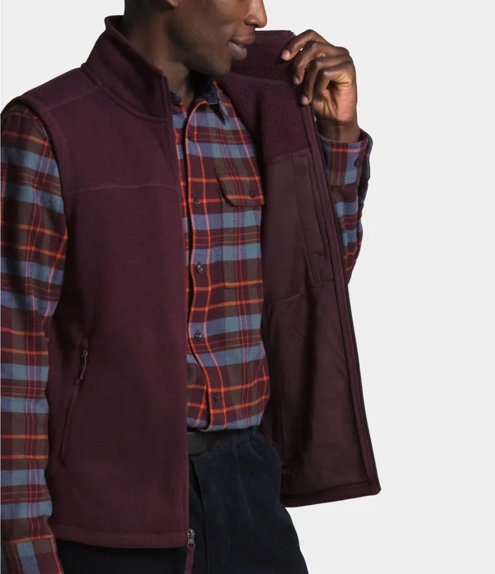 Mens The North Face Fleece Gordon Lyons Vest Root Brown Heather
