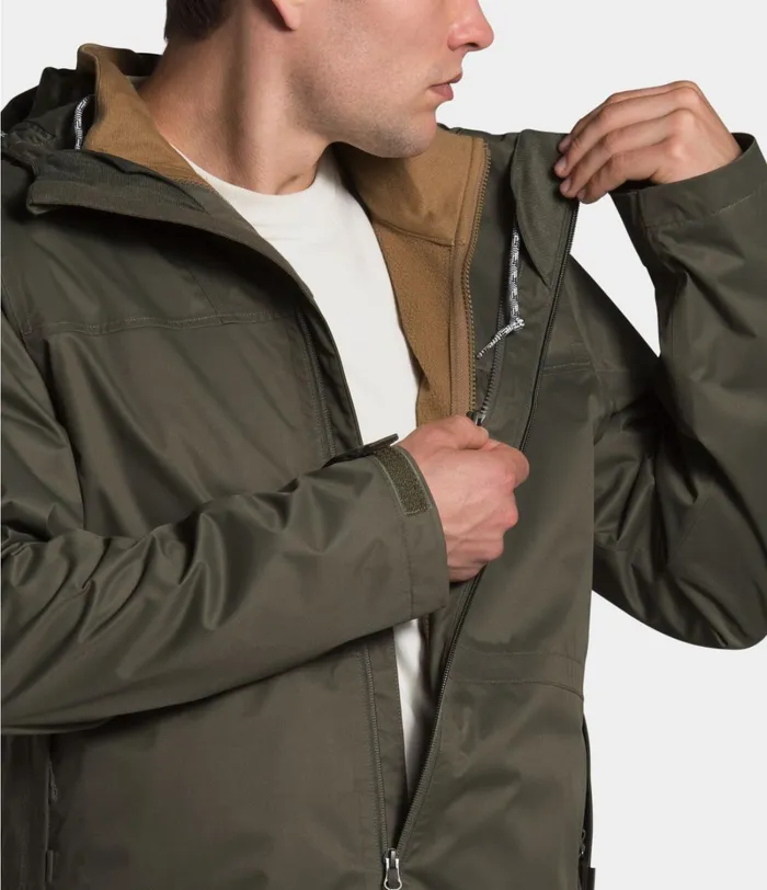 Mens The North Face Rainwear Arrowood Triclimate Jacket New Taupe Greenutility Brown