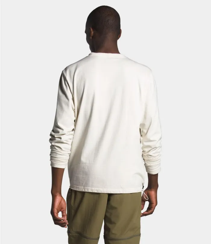 Mens The North Face TShirts Long Sleeve Woodmont Crew Vintage White
