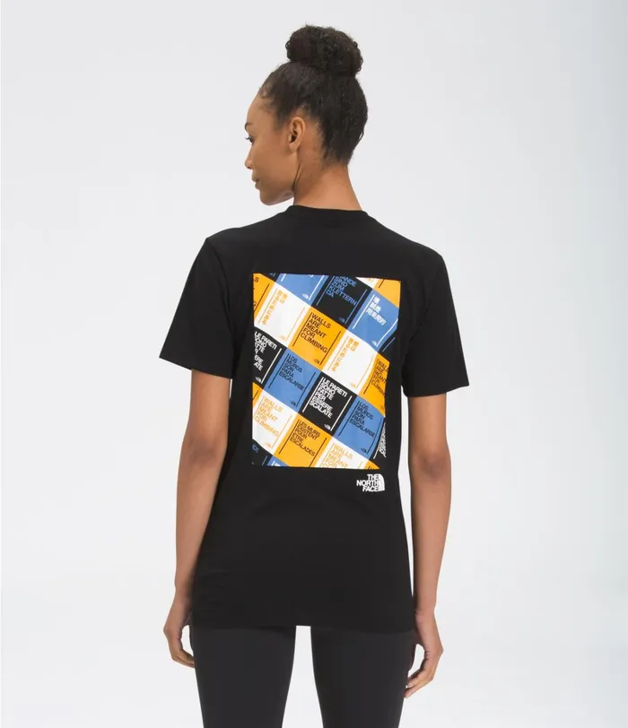 Mens The North Face TShirts Unisex SS Walls Are Meant For Climbing Tee Tnf Blackmulticolor
