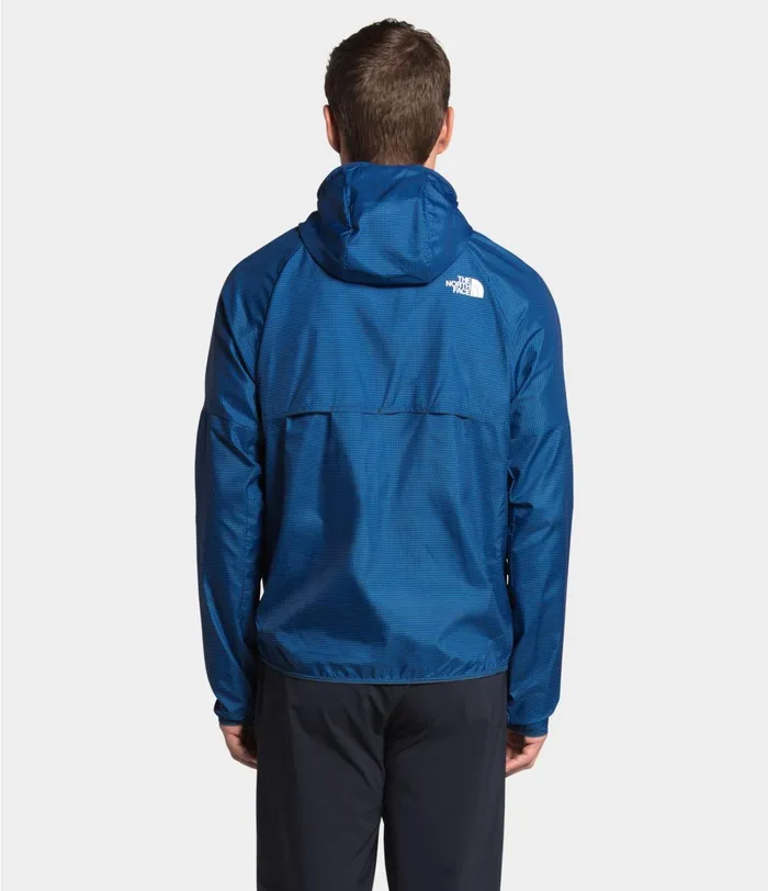 Mens The North Face Windbreakers Flyweight Hoodie Bomber Blue Richter Mesh Print