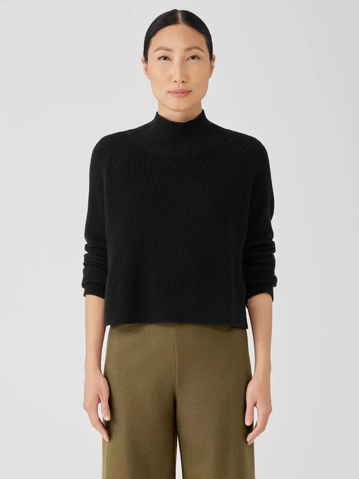 Merino Cropped Turtleneck Top In Regenerative Wool Black Women Eileen Fisher Sweaters and Cardigans Merino Cropped Turtleneck Top In Regenerative Wool Black Women Eileen Fisher Sweaters and Cardigans