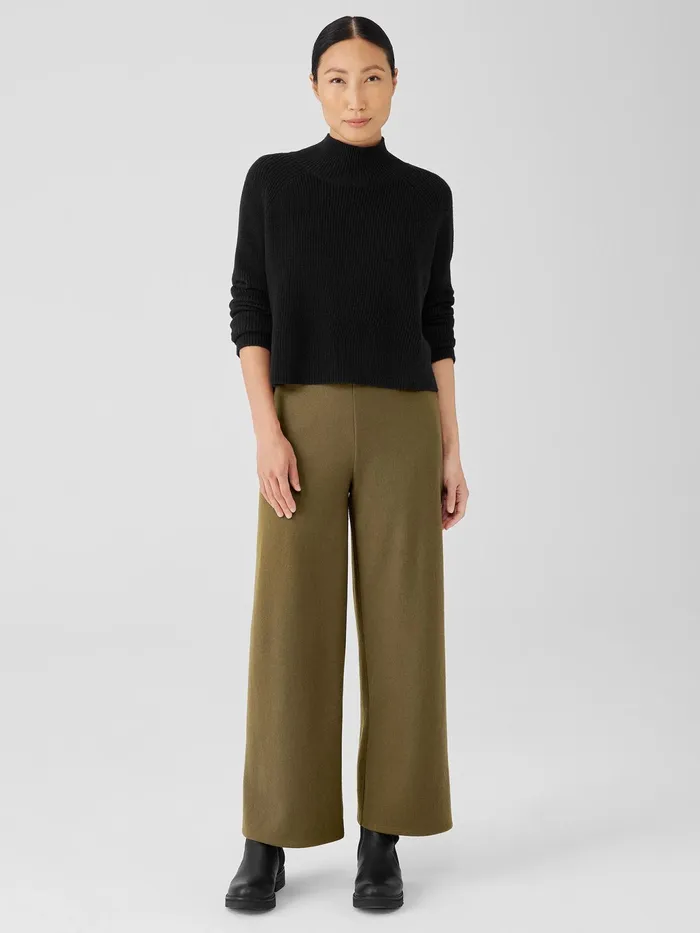Merino Cropped Turtleneck Top In Regenerative Wool Black Women Eileen Fisher Sweaters and Cardigans