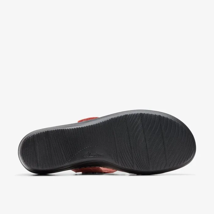 Merliah Raelyn Coral Leather Women Clarks Sandals and Flip Flops